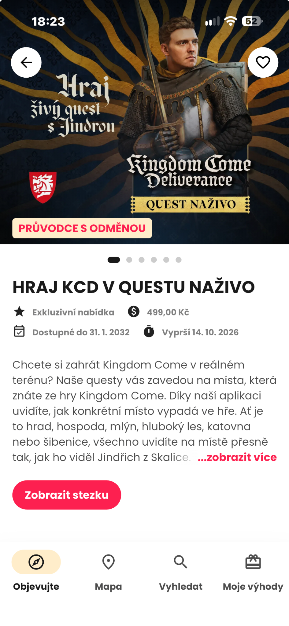 Český náhled herního průvodce v aplikaci Uneeqly